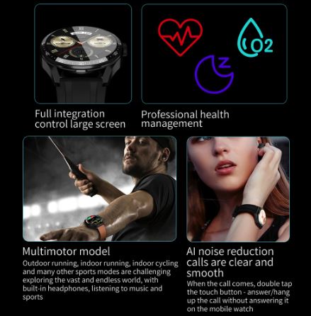 PowerBand GT5 - 2 in 1 Smartwatch + Earbuds