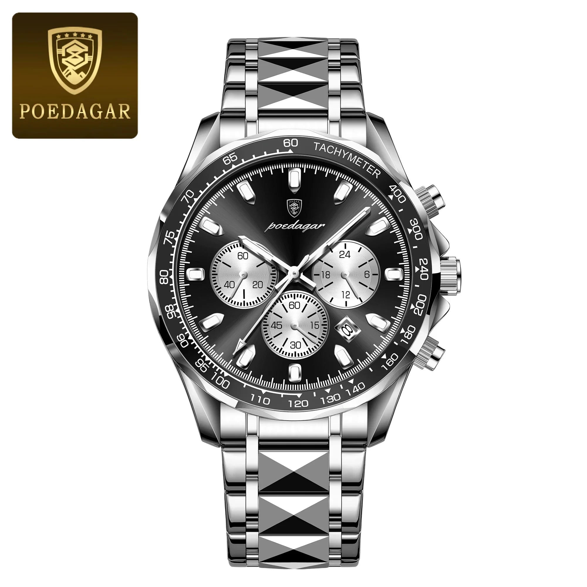 POEDAGAR Fashion Brand Men Watch Waterproof Stainless Steel