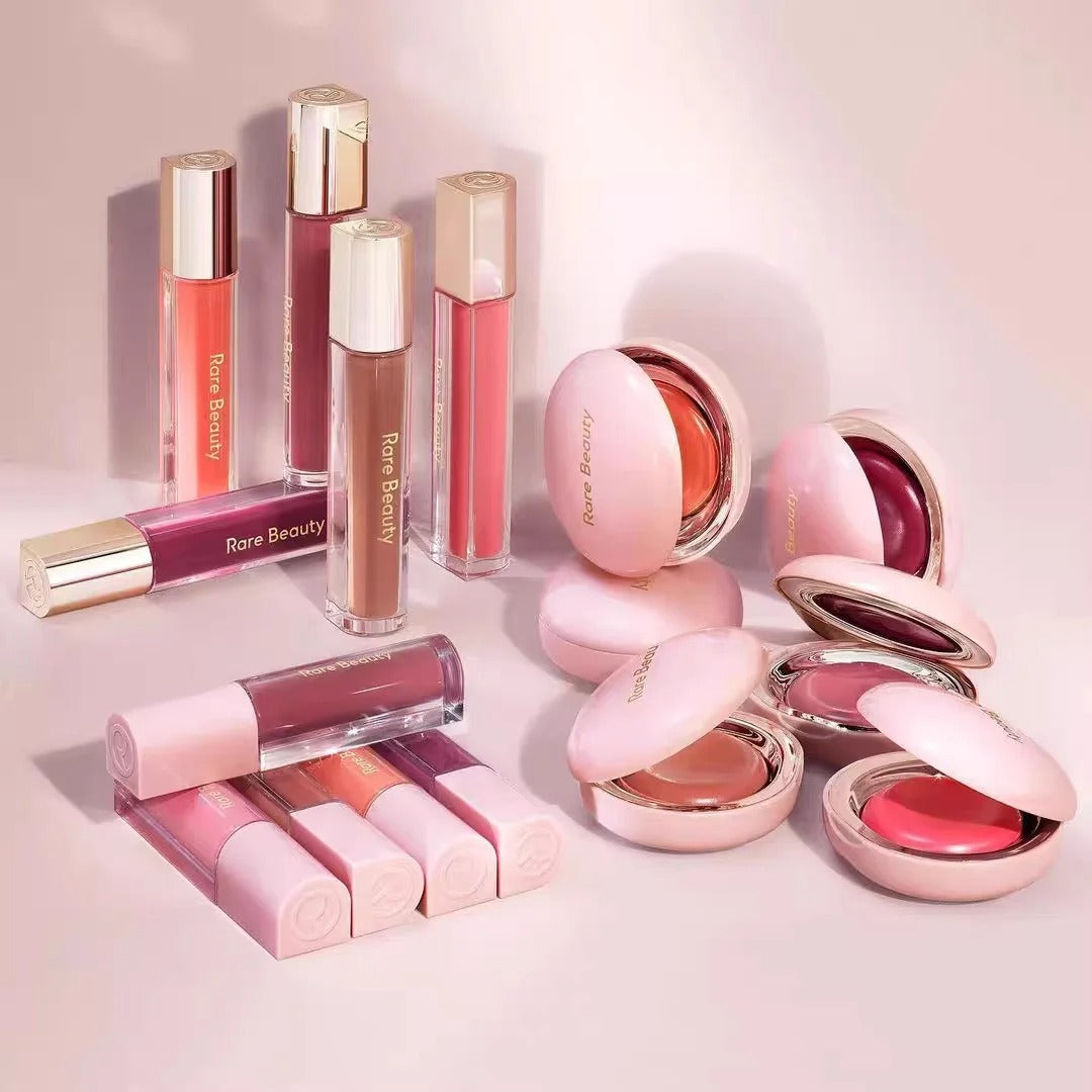 6 Colors Rose Powder Blusher Cream 3 Colors Lipstick with Fine Glitter