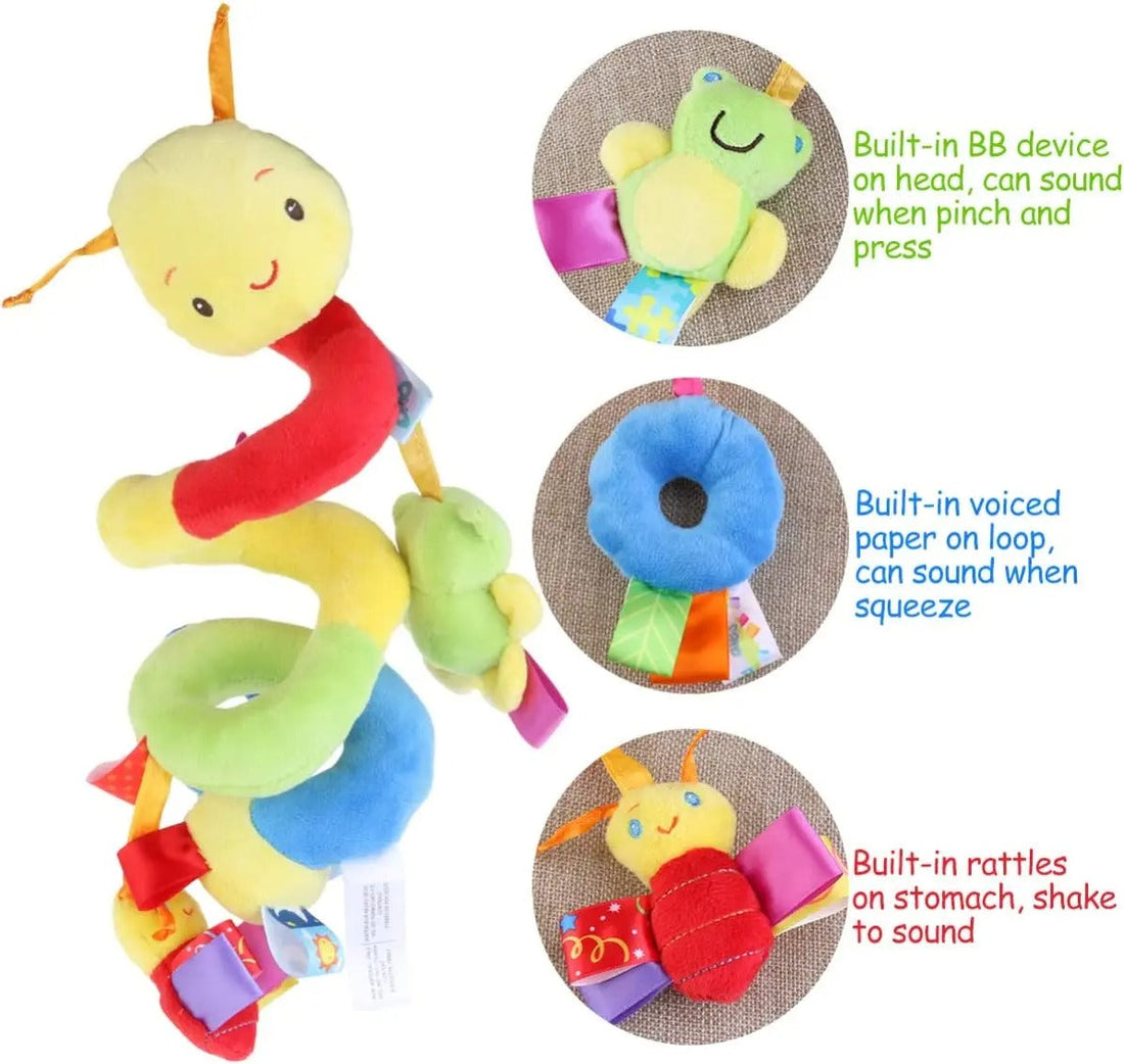 Baby Hanging Car Seat Toys Plush Activity Hanging Stroller Toys with BB