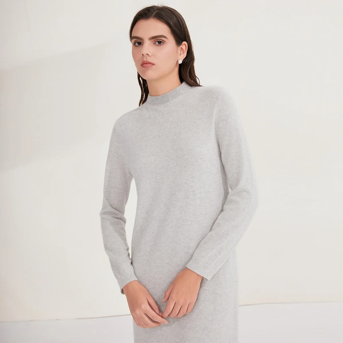 Luxury Knit Winter Long Sleeve Slim Fit Elegant Maxi Dress