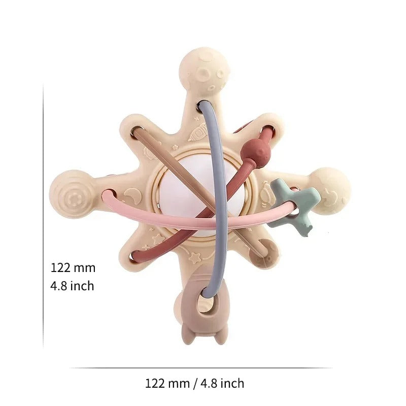 Rattle & Sensory Teether Bed Bell Silicone Montessori Ball Newborn Baby