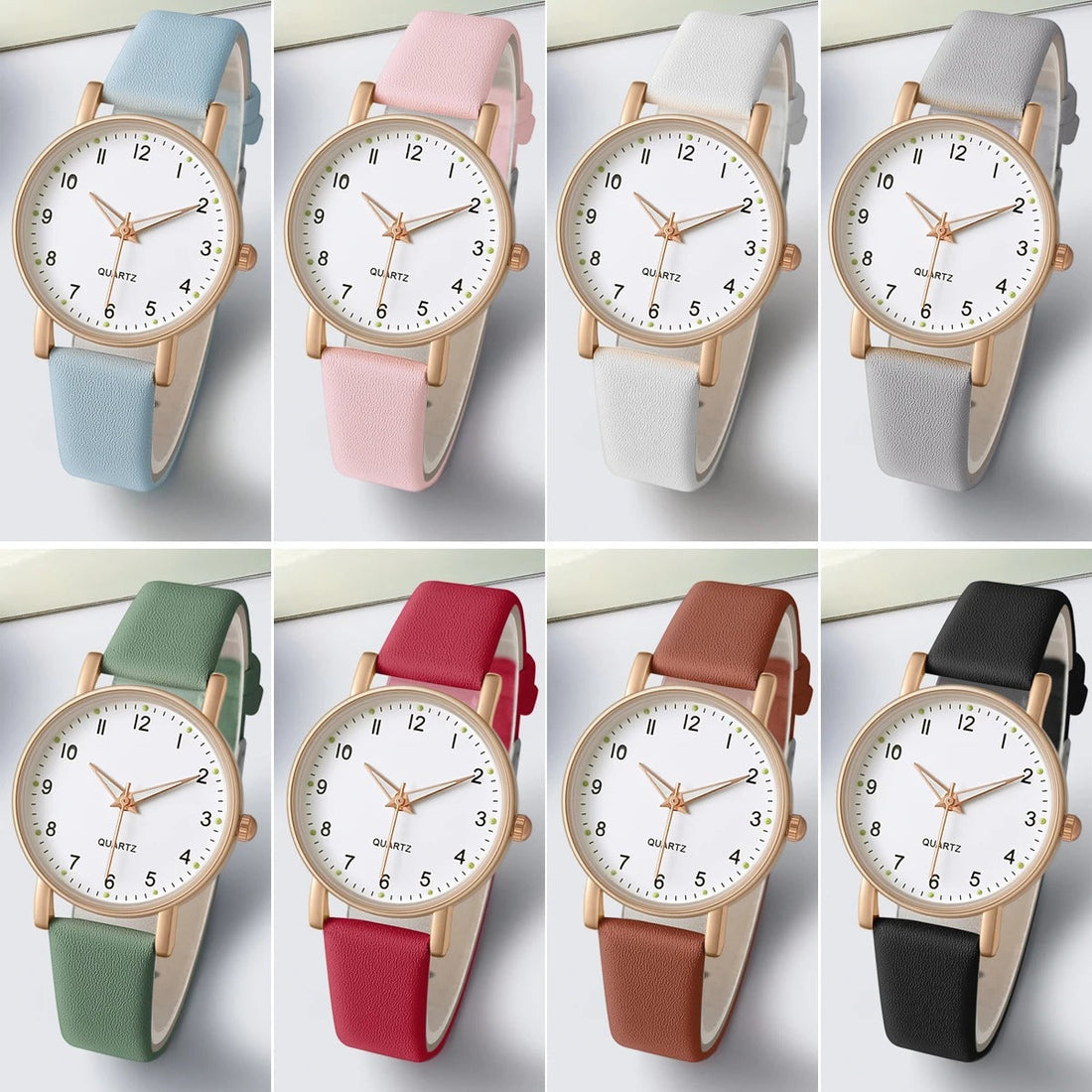 Casual Women's Watch Pu Leather Strap Wristwatch