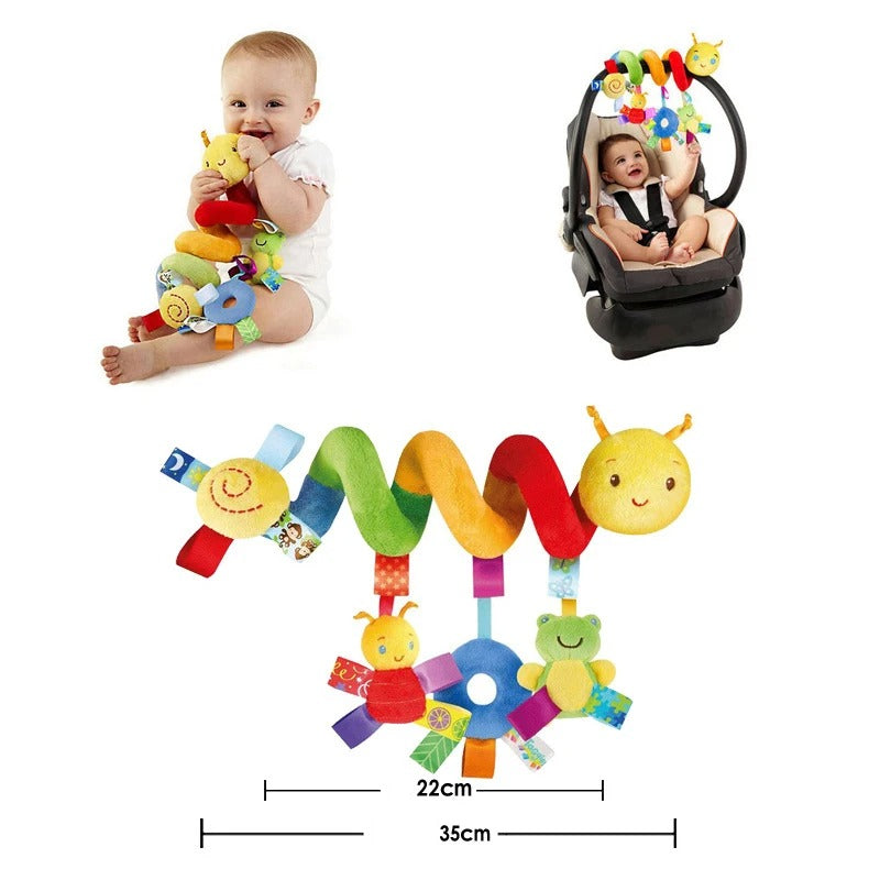 Baby Hanging Car Seat Toys Plush Activity Hanging Stroller Toys with BB