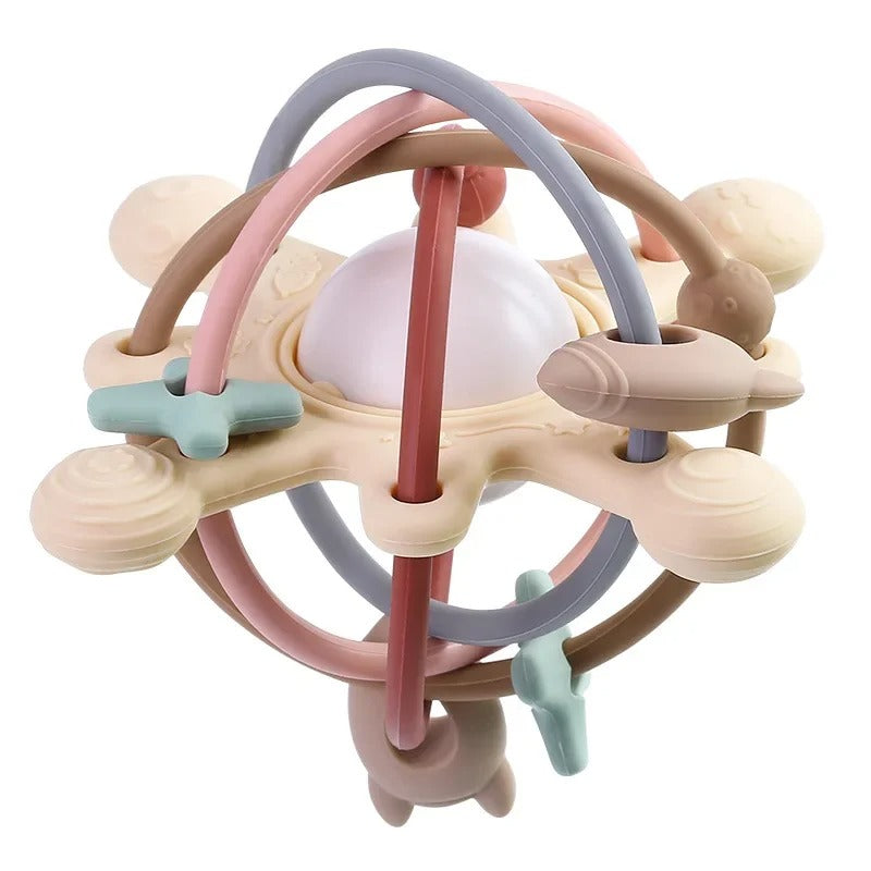 Rattle & Sensory Teether Bed Bell Silicone Montessori Ball Newborn Baby