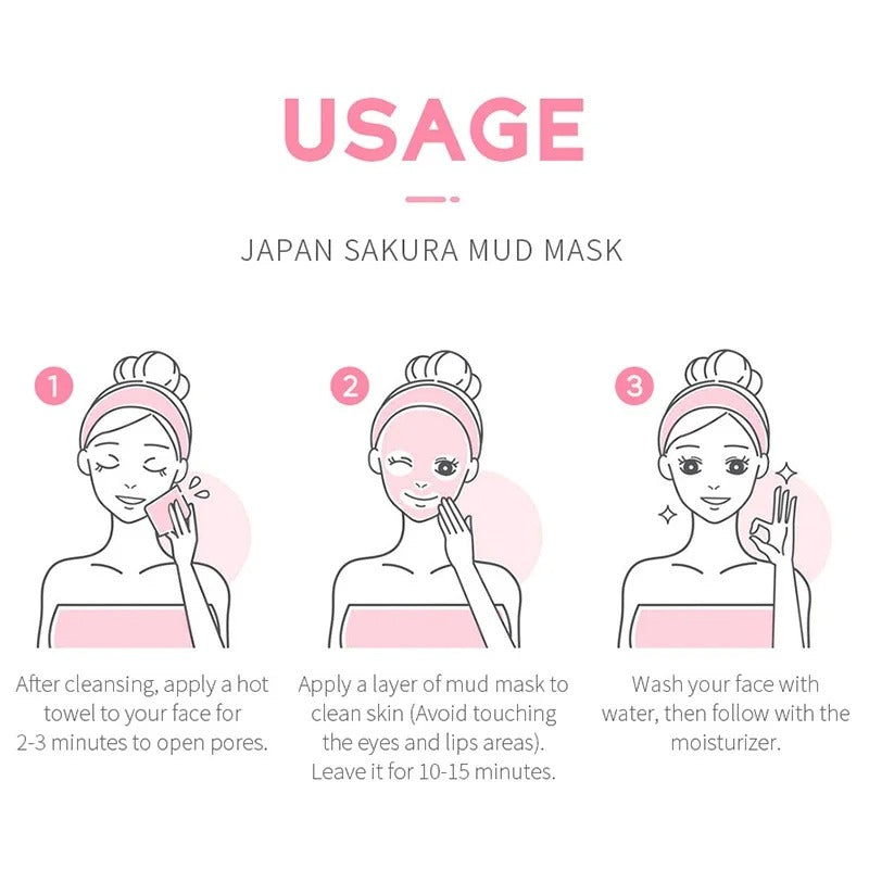 LAIKOU Japan Sakura Mud Mask Original Mask Deep Cleansing