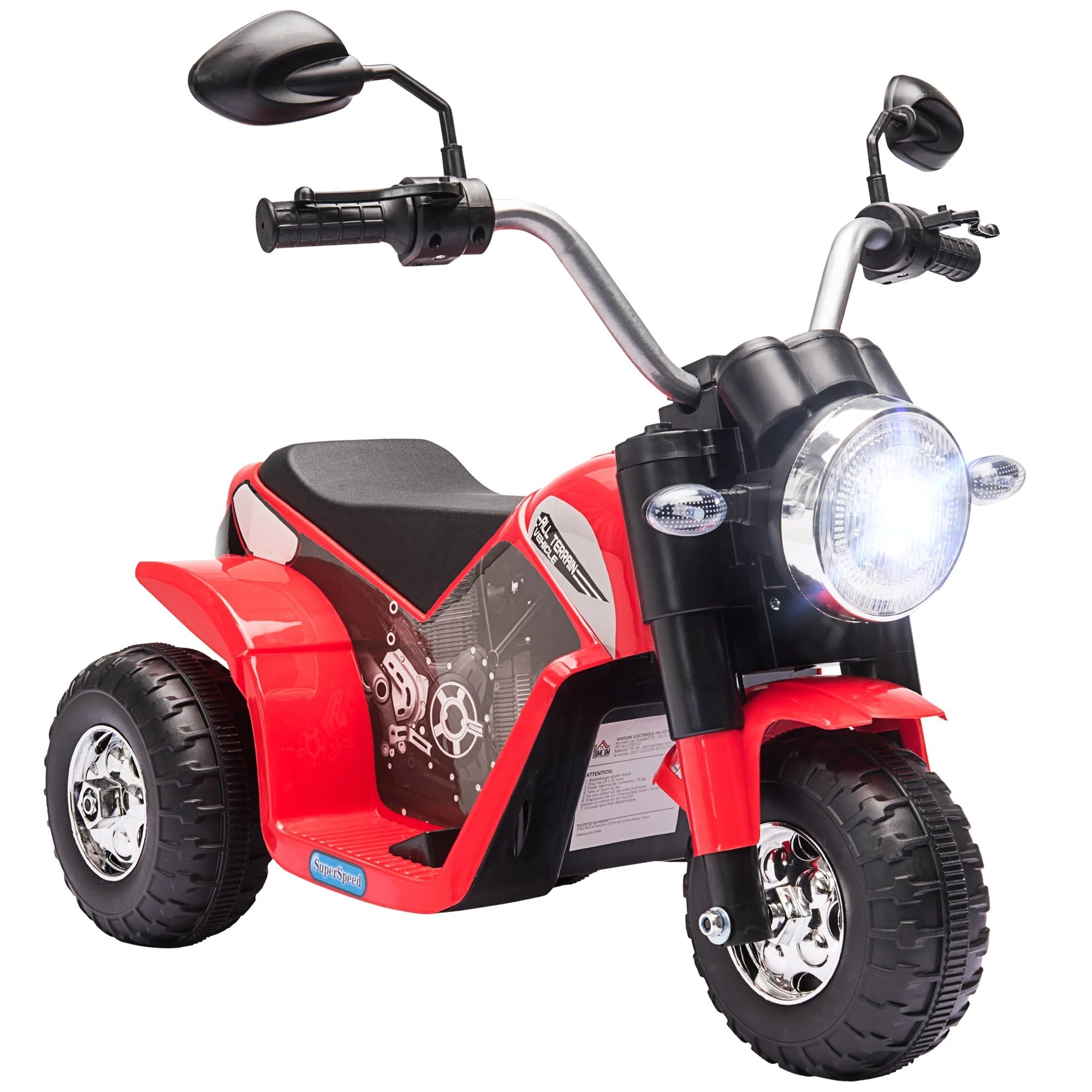 HOMCOM Kids 6V Electric Motorcycle Ride-On Toy Battery