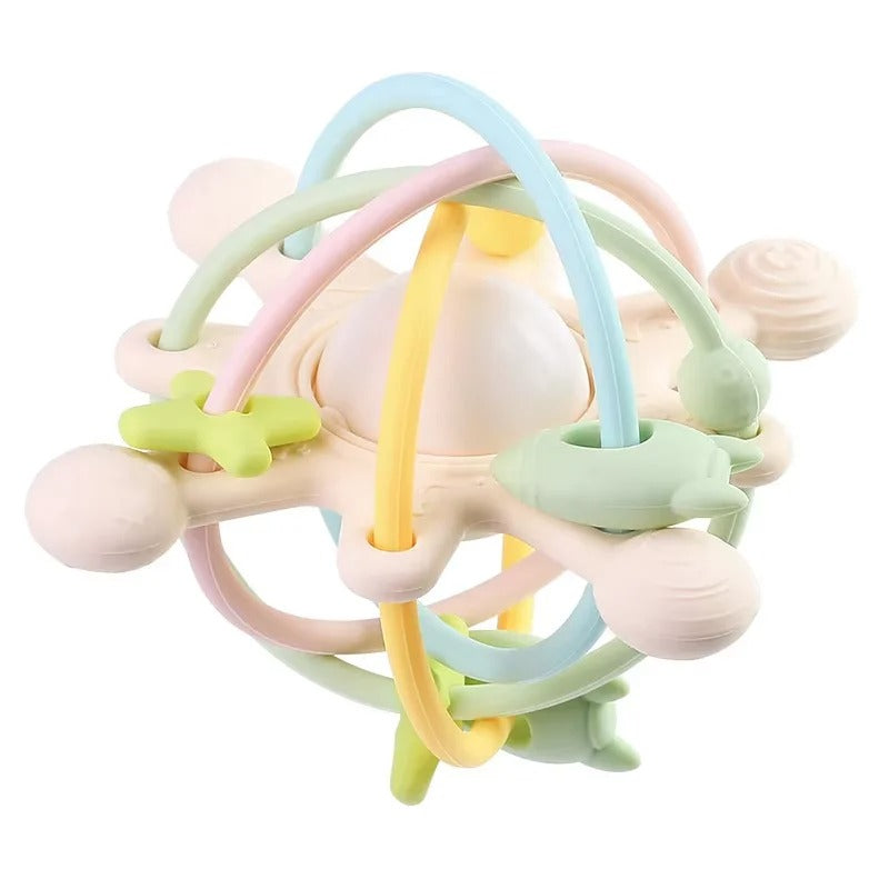 Rattle & Sensory Teether Bed Bell Silicone Montessori Ball Newborn Baby